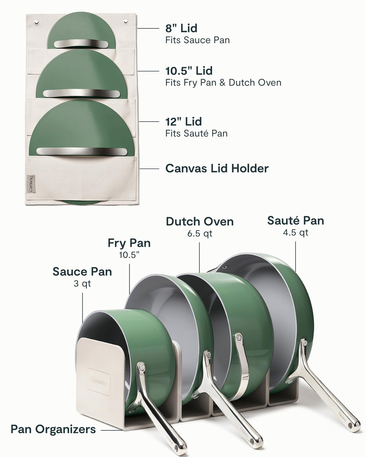 Caraway Nonstick Ceramic Cookware Set (12 Piece) Pots, Pans, Lids and Kitchen