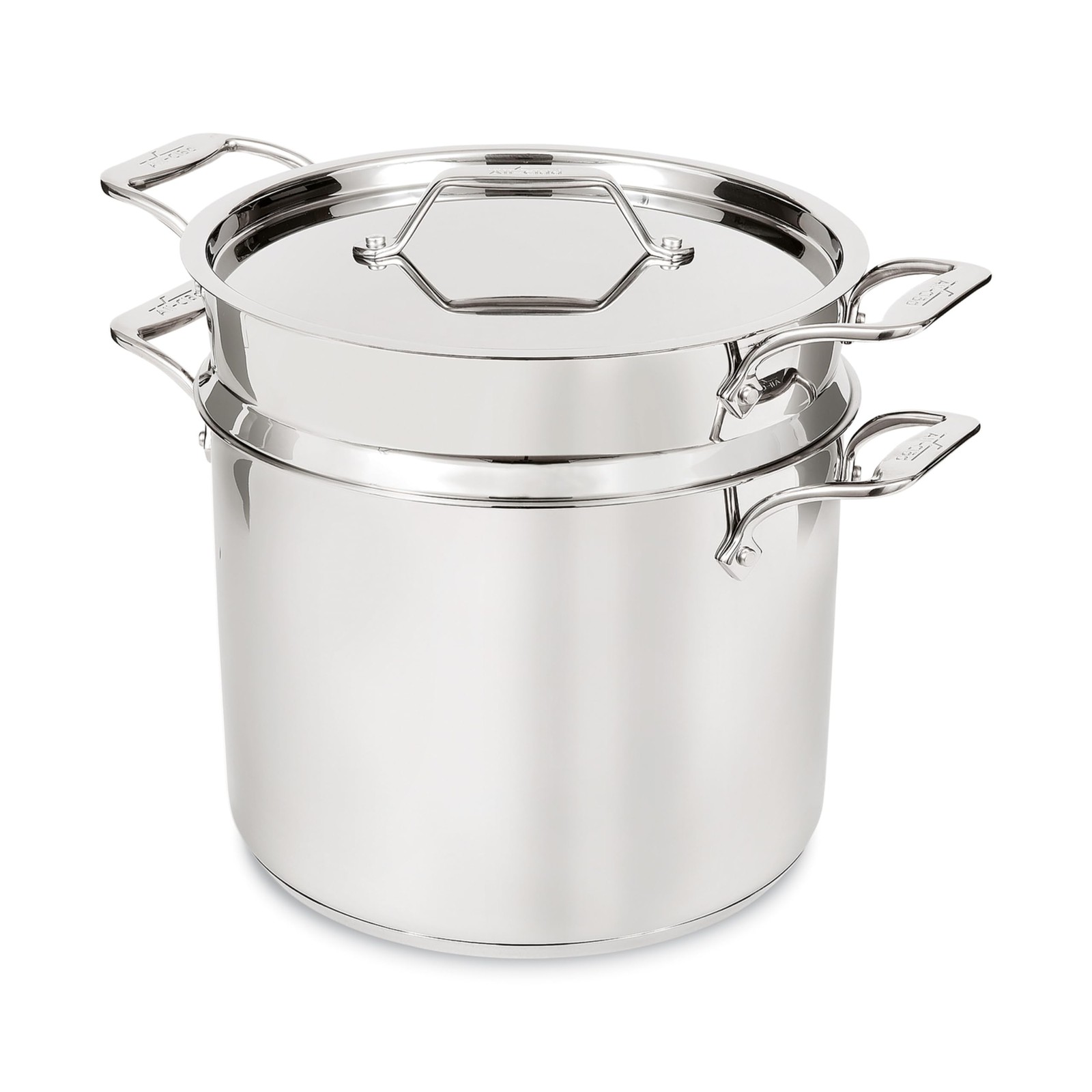 AllClad Stockpot 12 qt Stainless Steel Multipot With Insert & Lid, Stainless …