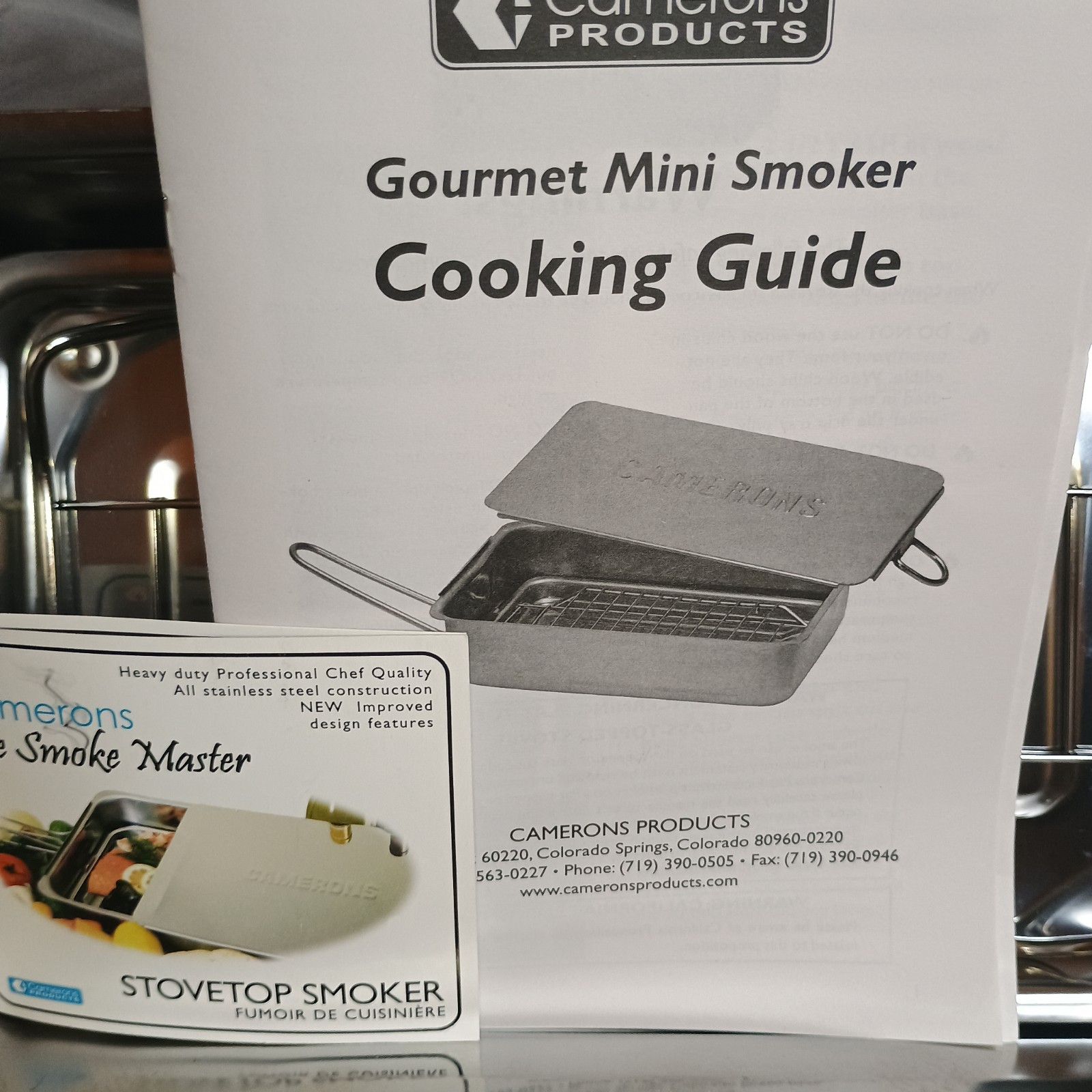 Camerons Gourmet Mini Stovetop Smoker Stainless Steel Cookware Unused Open Box