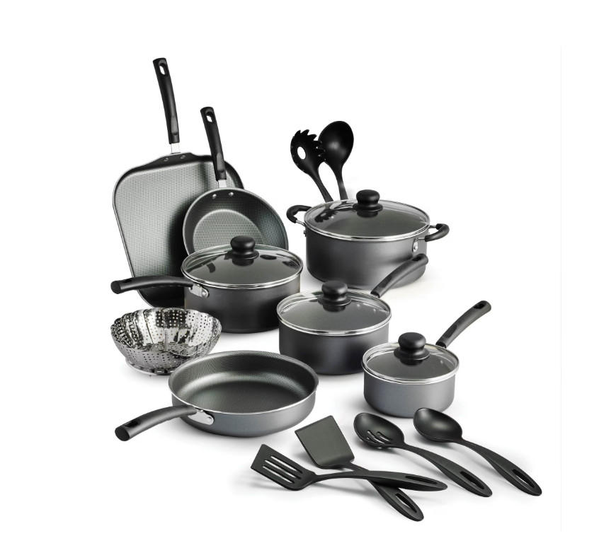 Tramontina Primaware 18 Piece Non-stick Cookware Set, Steel Gray