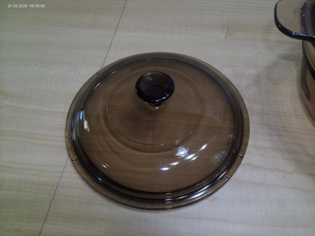 Corning Visions Ware Amber V-20-B Double Boiler Insert & Lid V1.5C Pyrex France