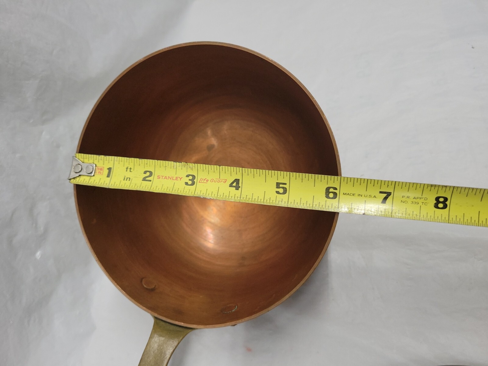 VINTAGE BAZAAR DE LA CUISINE NY/NY 6″ SOLID COPPER POT BRASS HANDLE W/LID #5365