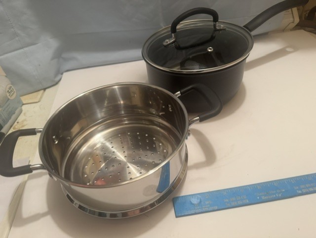 NEW T-FAL ULTIMATE Hard Anodized NON STICK 3 QT SAUCEPAN W/ STEAMER / LID