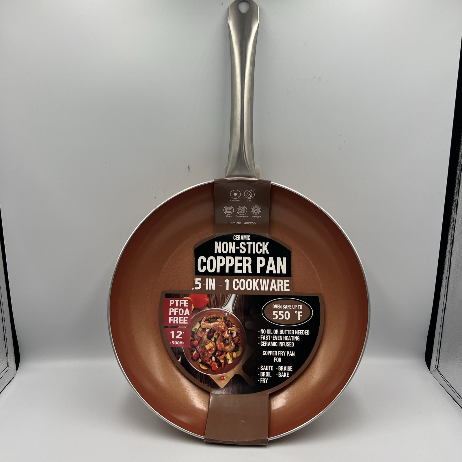 Ceramic Non-stick 5-in- 1 Copper Pan Cookware 482255
