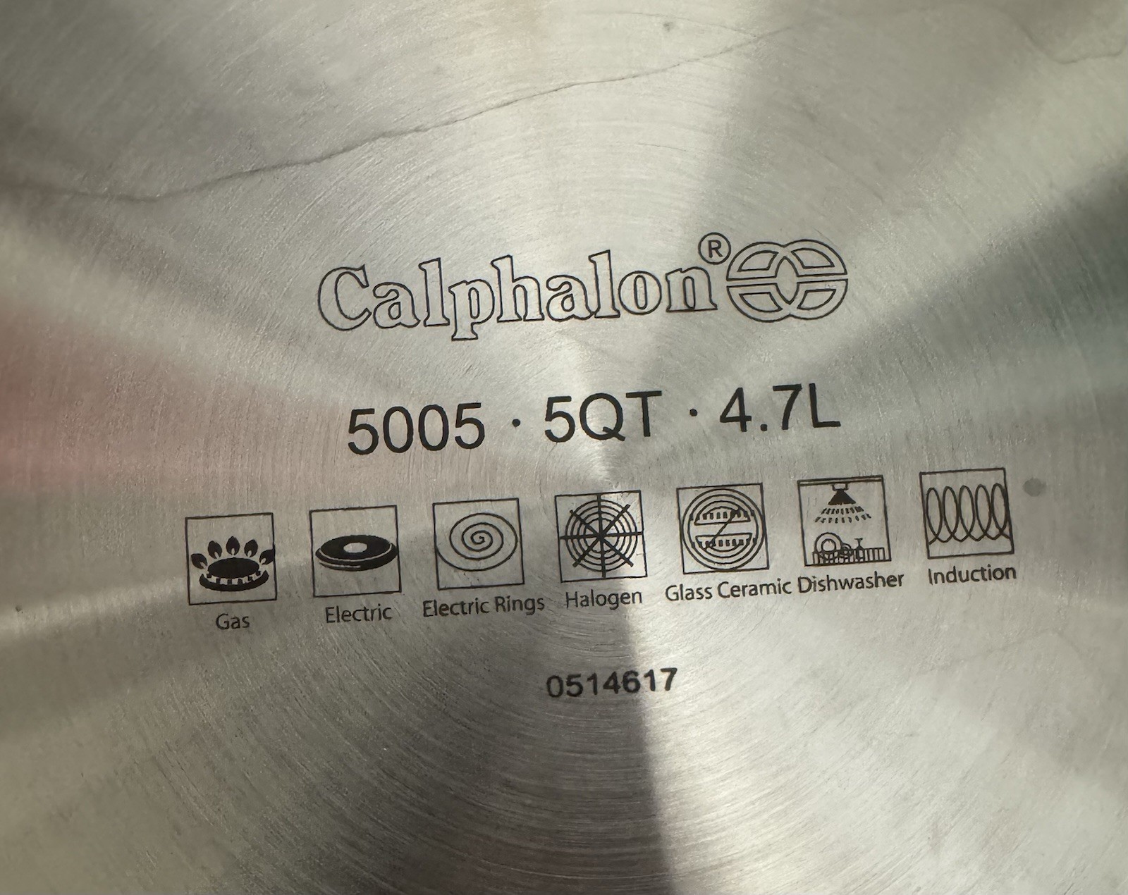 Calphalon 5 Qt Saute Pan 12″ Stainless Steel #5005 Helper Handle 2.5 “ Deep