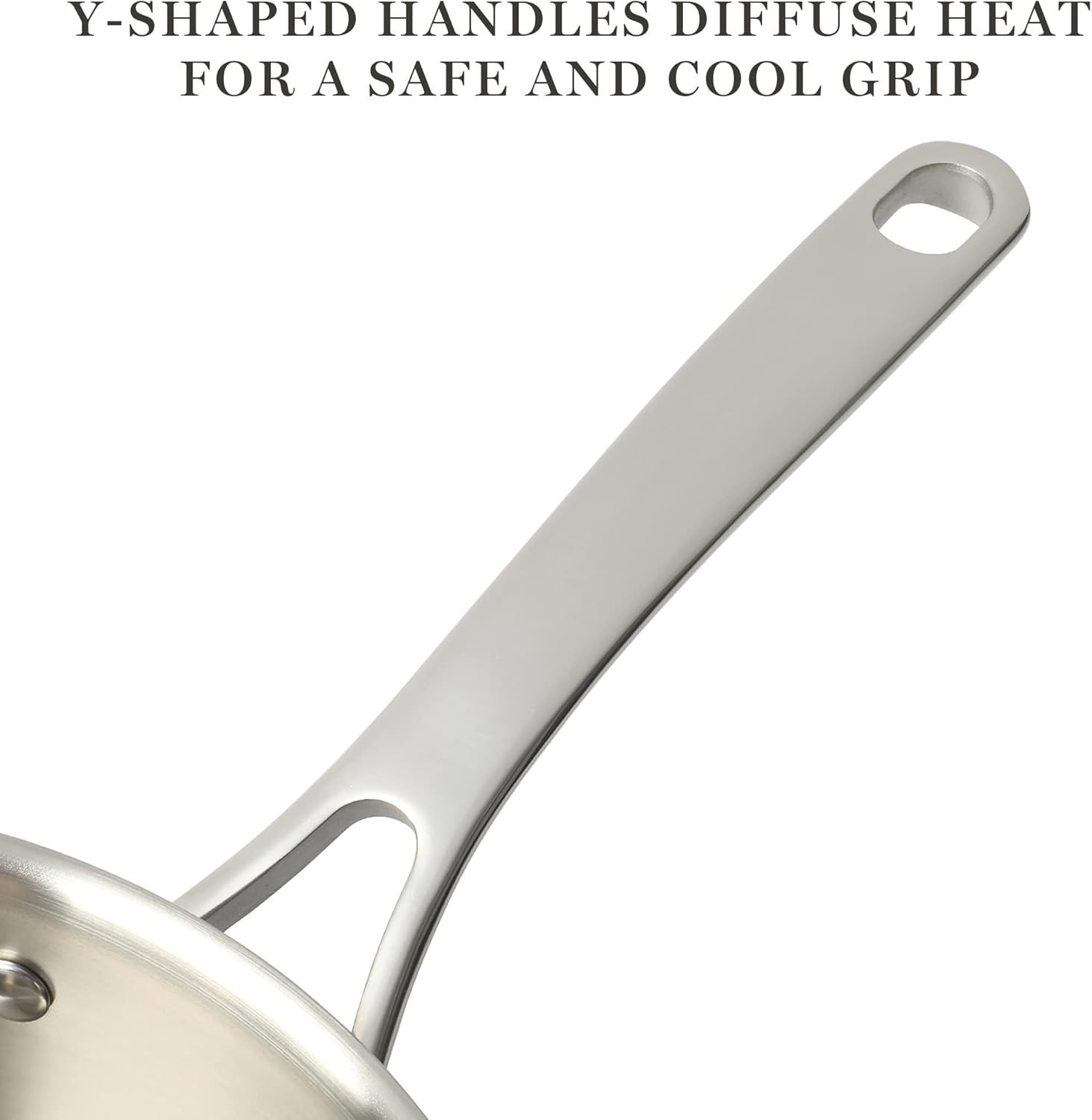 Castelle 10 Piece 18/8 Durable Stainless Steel Induction Safe Non-Toxic Tripl…