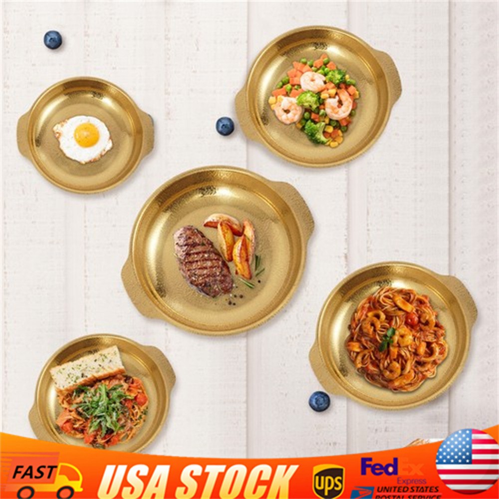 5Pcs Paella Pans, Food Serving Pans, Stainless Steel Seafood Pans 18+20+22+24+26