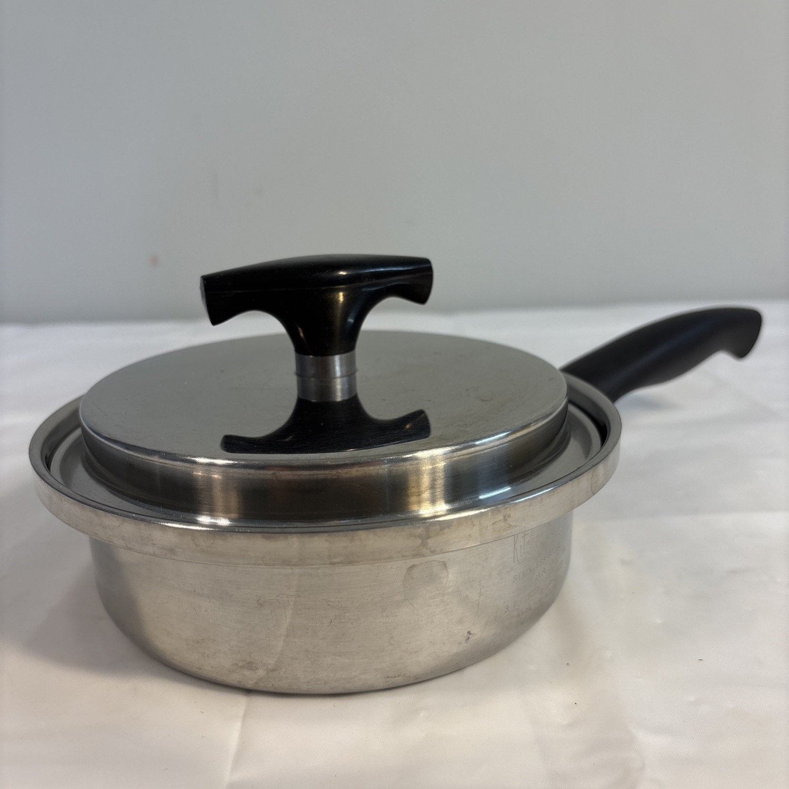 Kitchen Craft Skillet Stainless Steel With Lid 1 Quart Sauce Pan 7 Inch