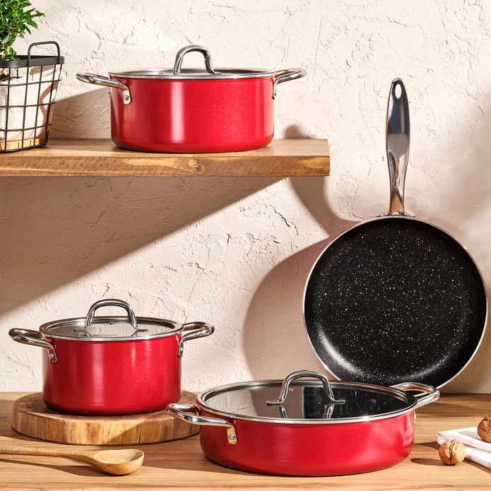 7-Piece Non-Stick Cookware Set – Professional Quality for Home Chefs – Pot Pan