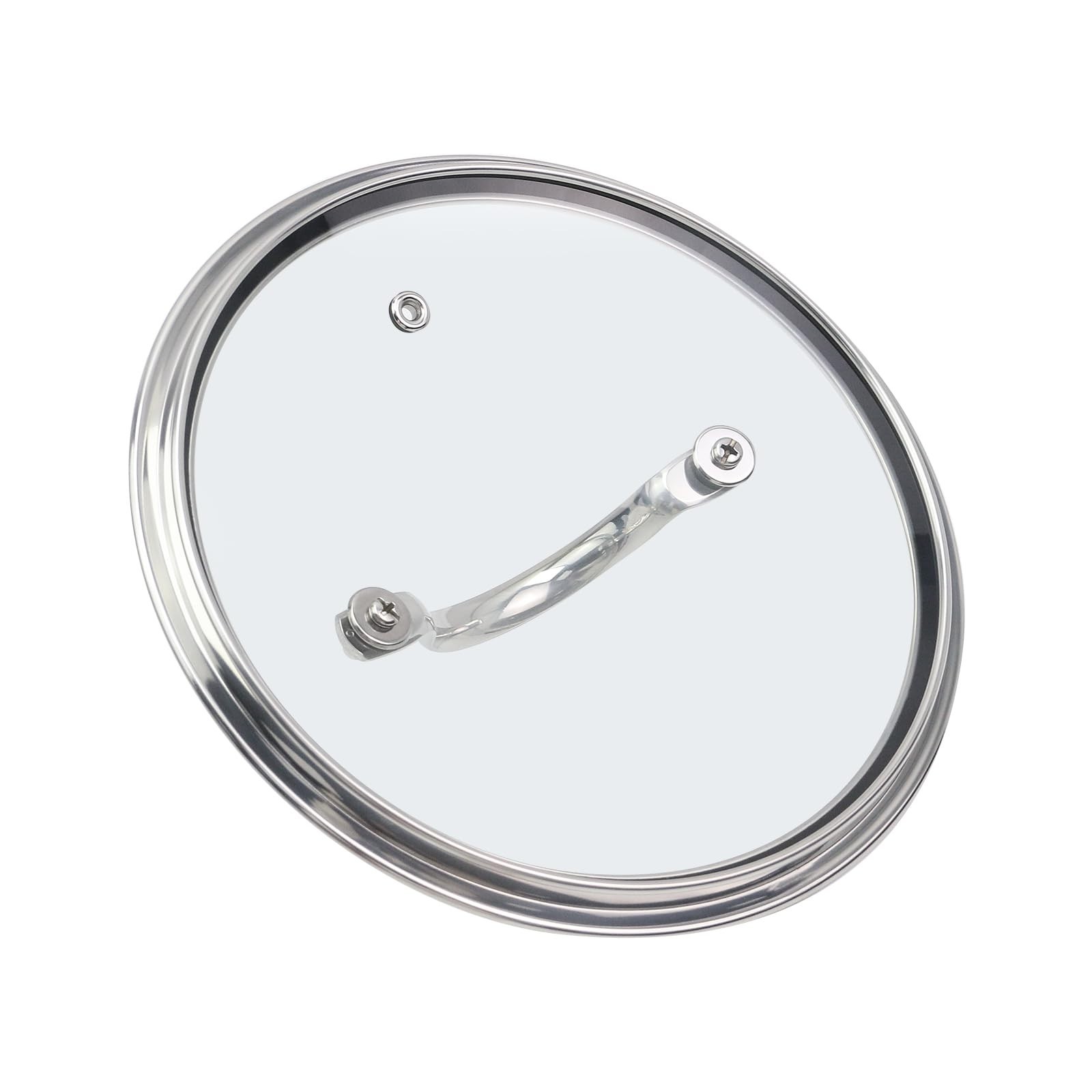 8″ Clear Glass Frying Pan Lid Replacement Cover, 428°F Heat Resistant, Stainless