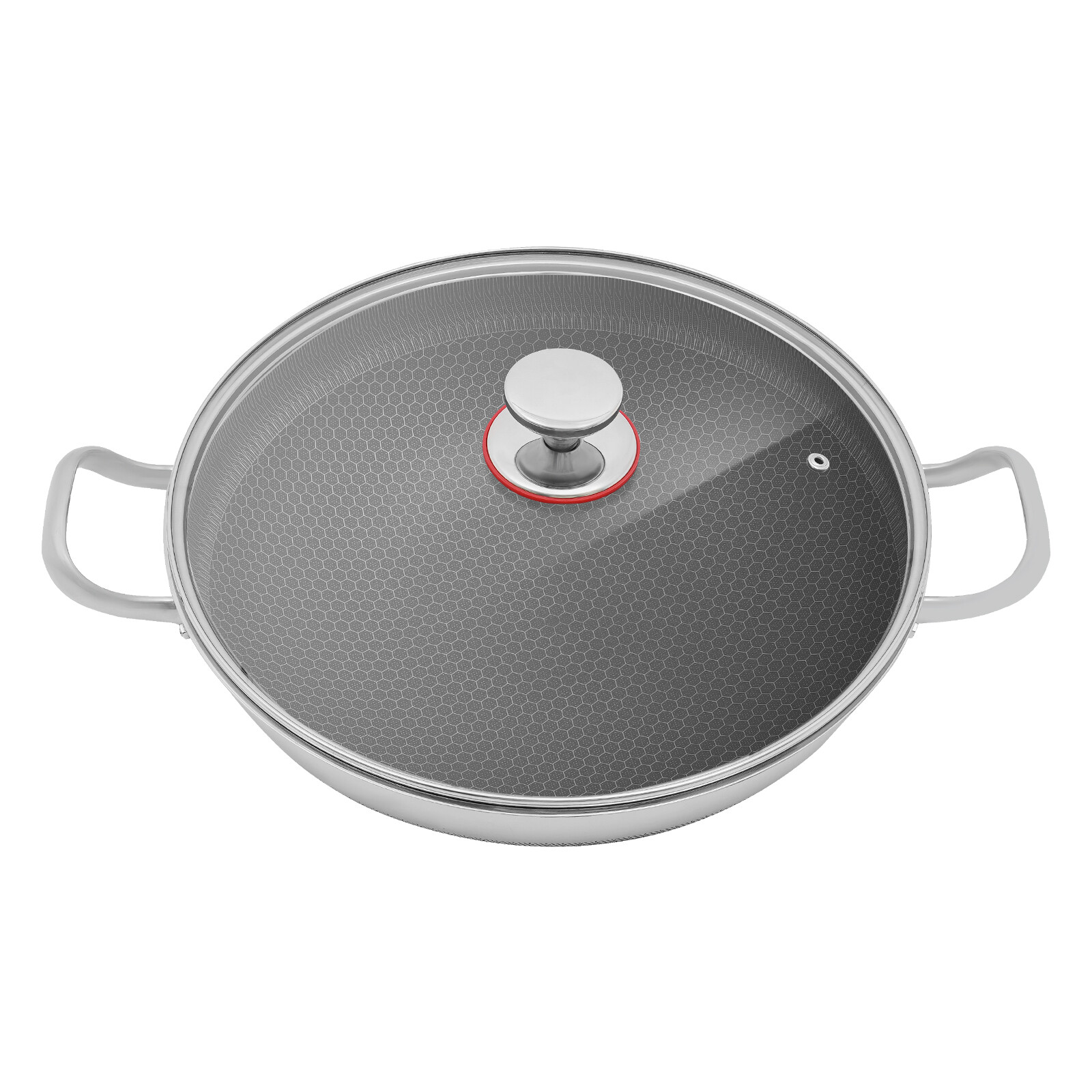Serving Pan Stainless Steel Pan Cooking Pan Frying Pan With Glass Lid for 3-4