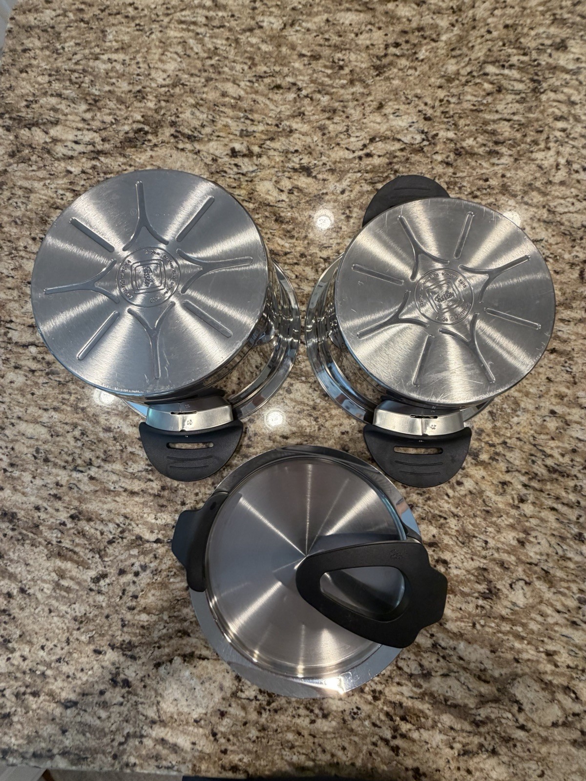 Fissler Intensa Pans Set Of 2 W/Lid SS Made In Germany Rare In USA