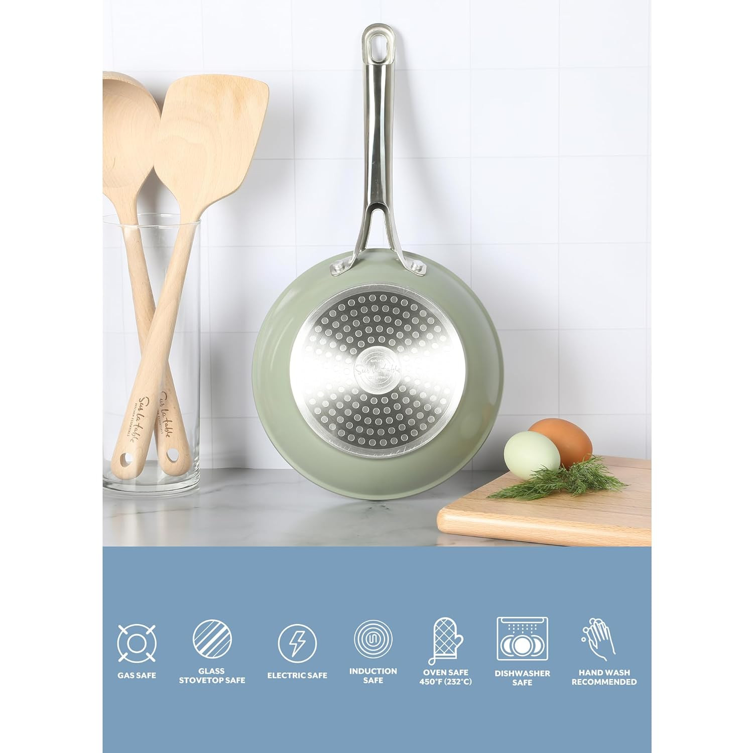 Sur La Table Kitchen Essentials 8 Inch Fry Pan PFA Free Titanium Ceramic Nonstic