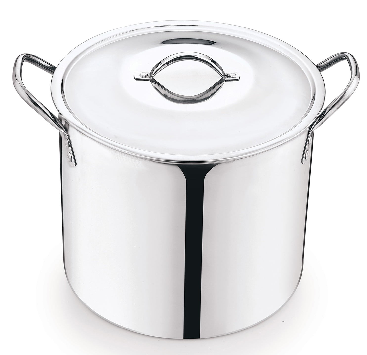 8-Qt Stainless Steel Stock Pot with Metal Lid, Ultra Durable, Stay-Cool Handles