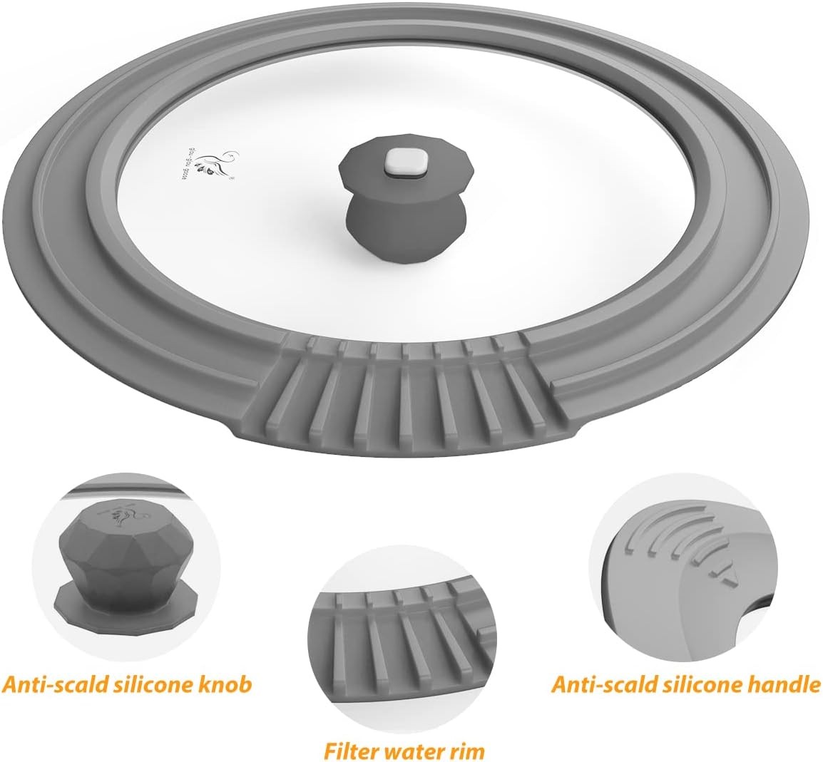Tempered Strainer Lid for Stockpot, Pasta, Soup Pots with Heat Resistant