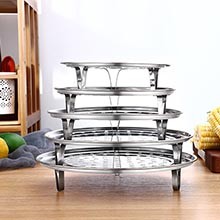 Round Steamer Rack 1pcs with Silicone Liners, Stainless Steel Food Steamer