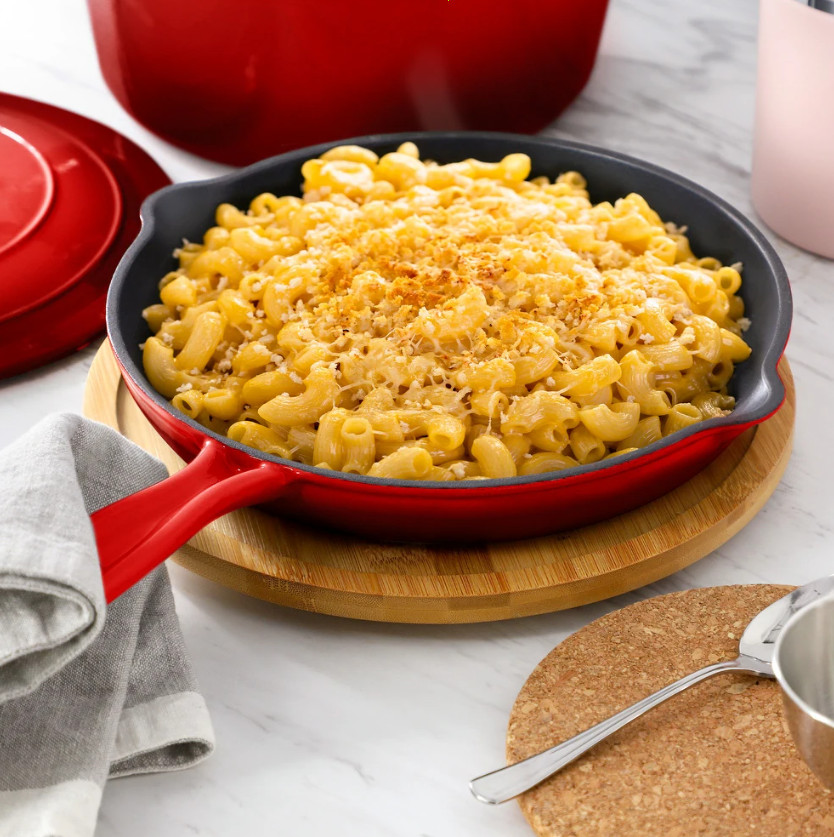 7-Piece Enameled Cast Iron Cookware Set Red Dutch Oven Pots & Pans