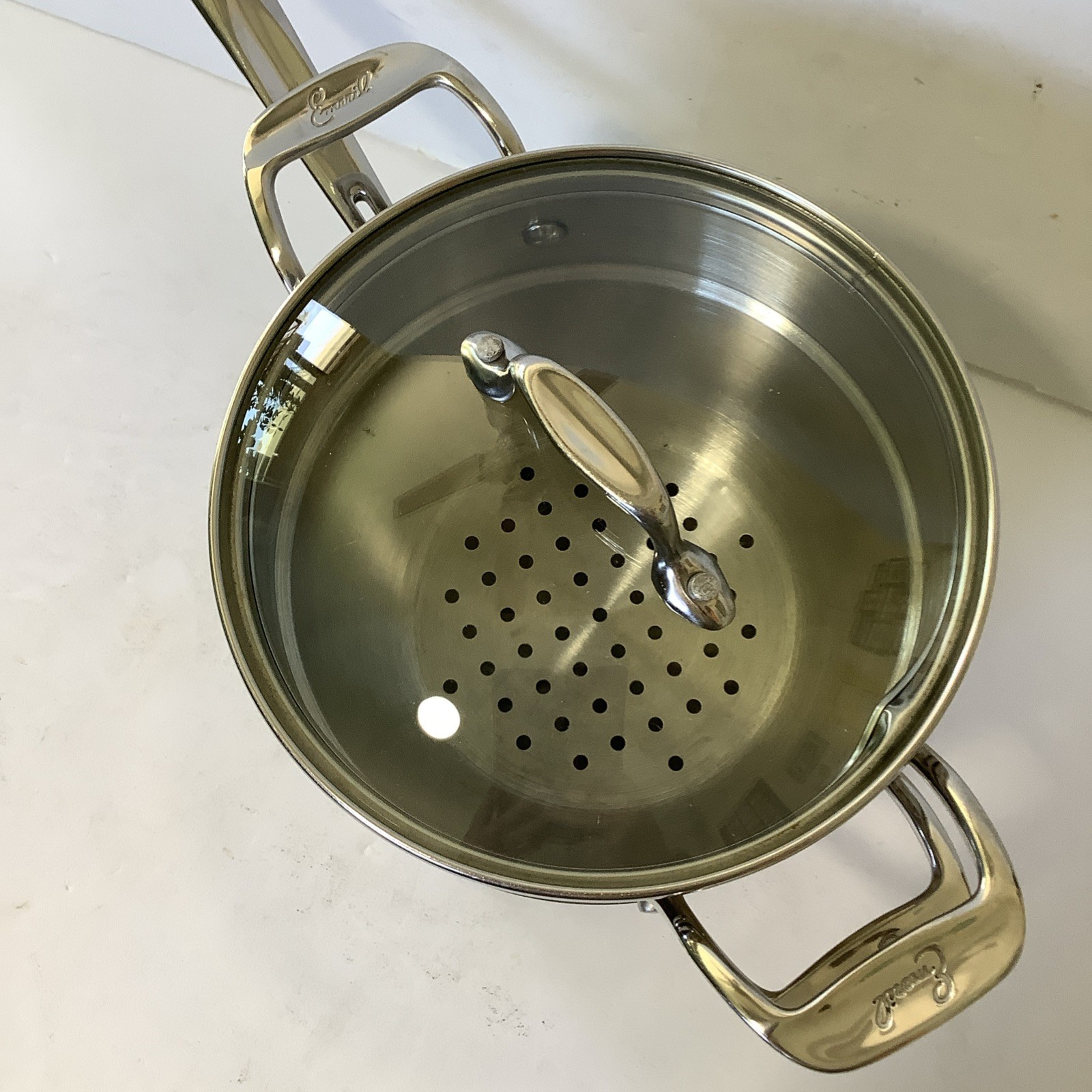 Emeril Stainless Steel Copper Core 3 Qt Saucepan Lid Steamer Insert Cookware
