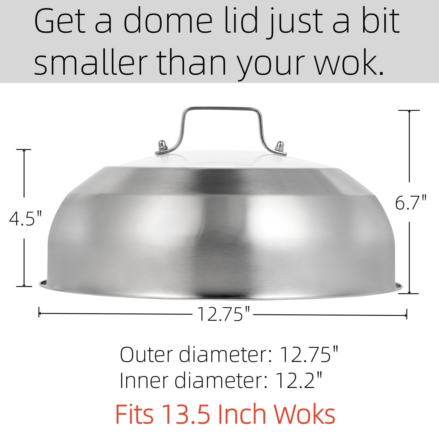 12.75 Inch (12.2 Inch Inner Diameter) Stainless Steel Basting Cover, for 13.5…
