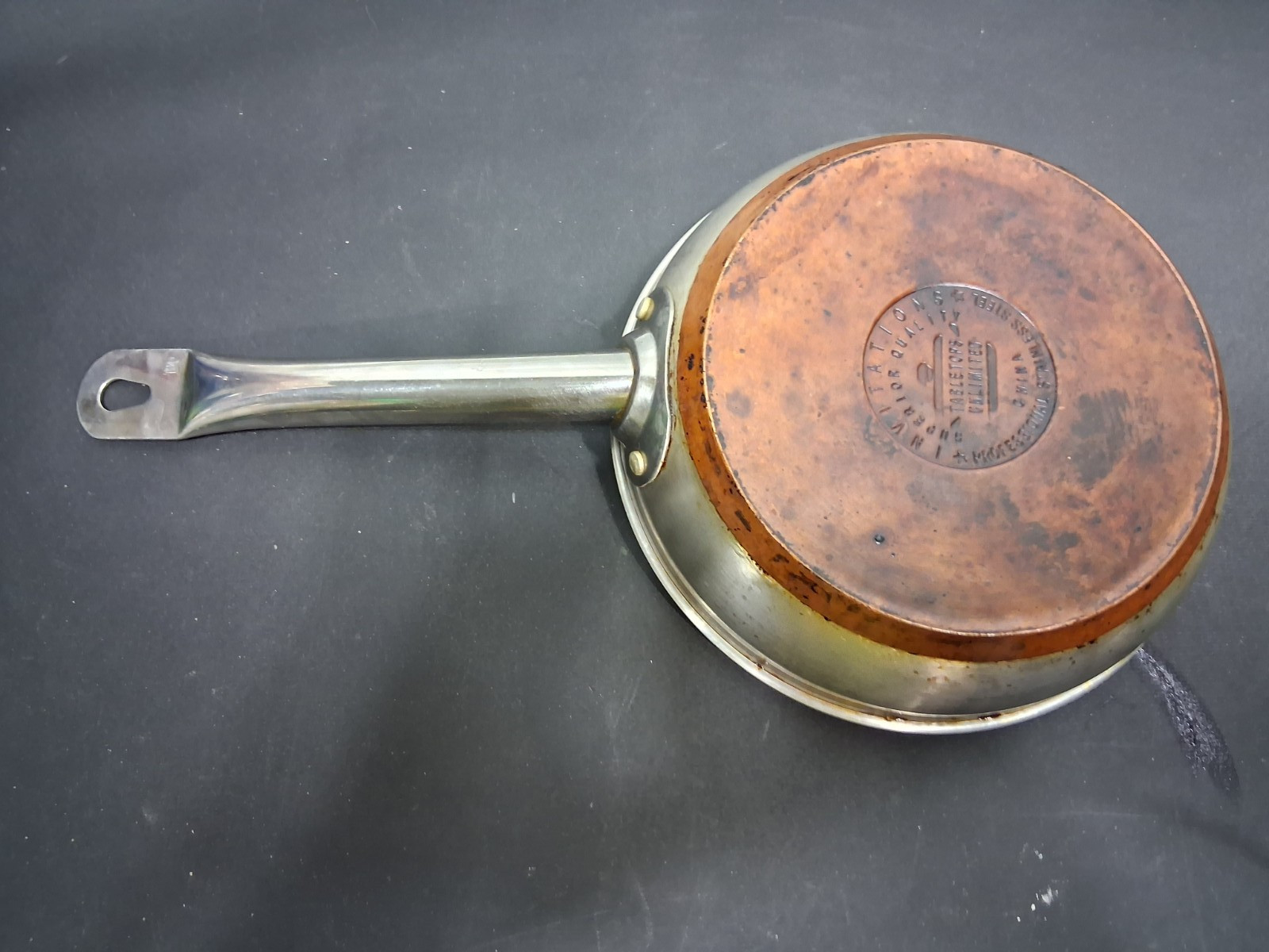 Tabletop Unlimited 18/10 Stainless Steel Frying Pan Copper Bottom 8.25″ Wide