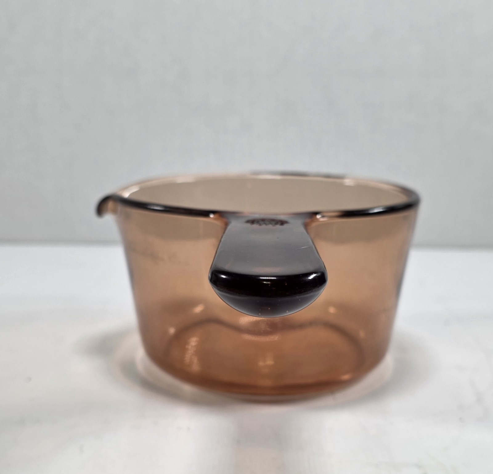 Vintage Visions Corning France 0.7L Amber Glass Saucepan Pot Spout NO LID Vtg