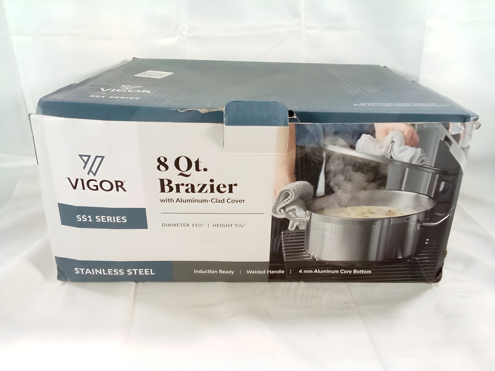 Vigor 473SSBRZ R8 8 Qt Stainless Steel Brazier