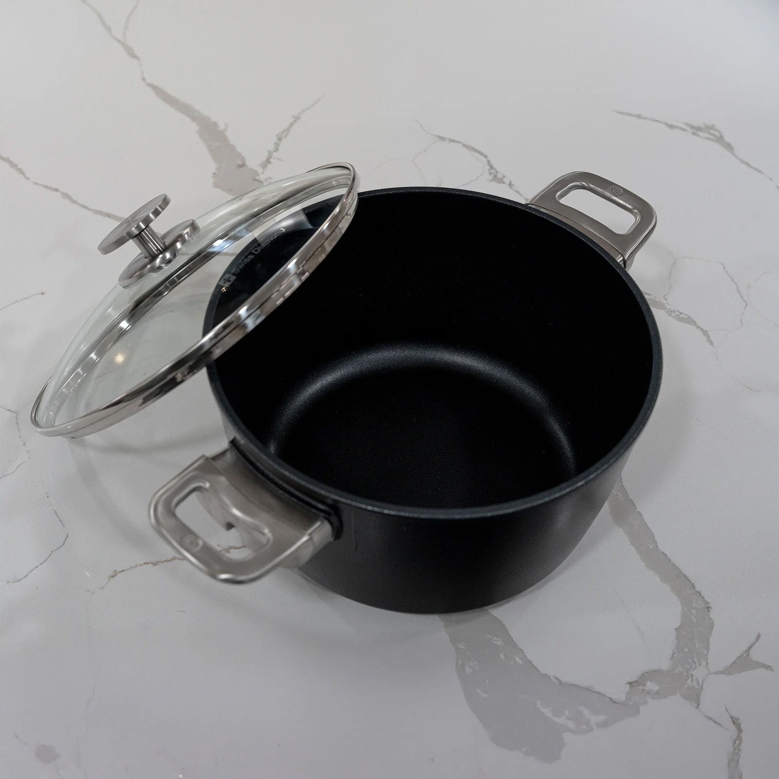 Swiss Diamond CHD Nonstick Stock Pot with Glass Lid, 8.5 qt