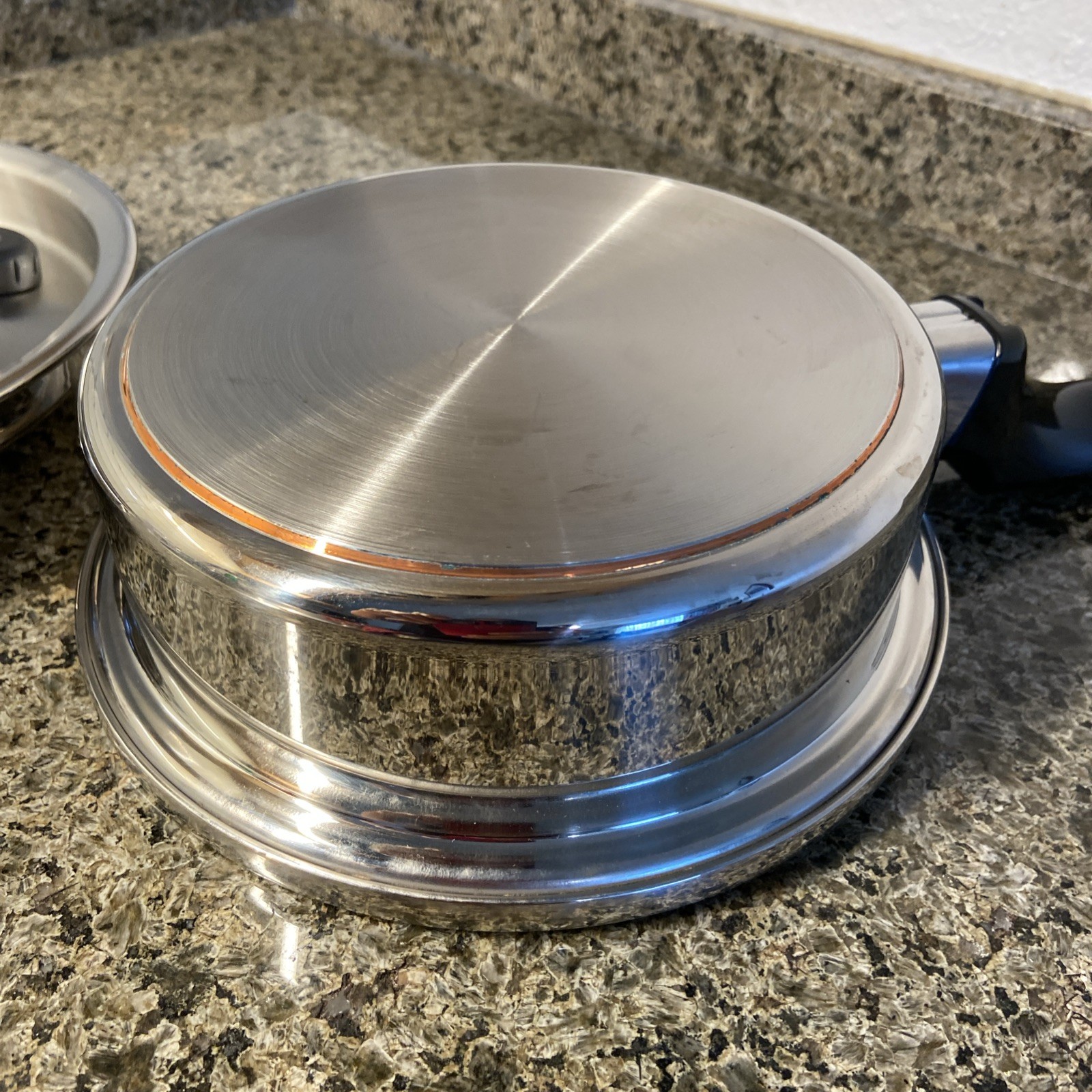 Royal Prestige 7 Ply SS Titanium Silver Alloy Copper 1 Qt Sauce Pan 7.5” W/ Lid
