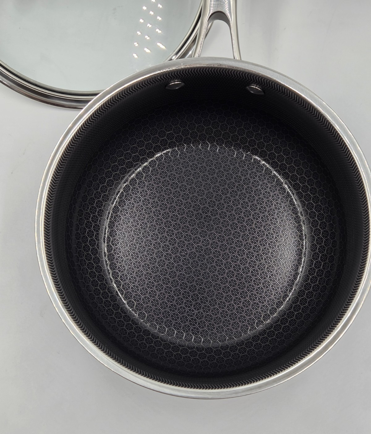 Hexclad Hybrid Non Stick Pot Stainless Steel Saucepan 3-Quart – With Lid