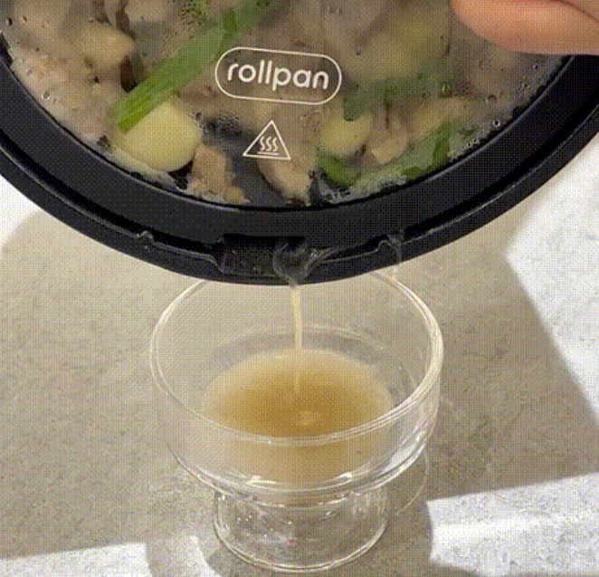 Vitalplant Rollkitchen rollpan Automatic Rotation Cooking Camping Korean BBQ