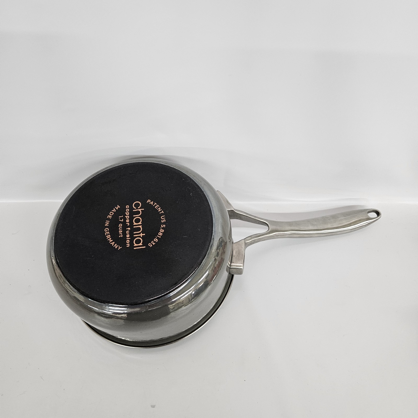Vtg 1.7qt Chantal Copper Fusion Saucepan Lid Induction Suitable Made in Germany