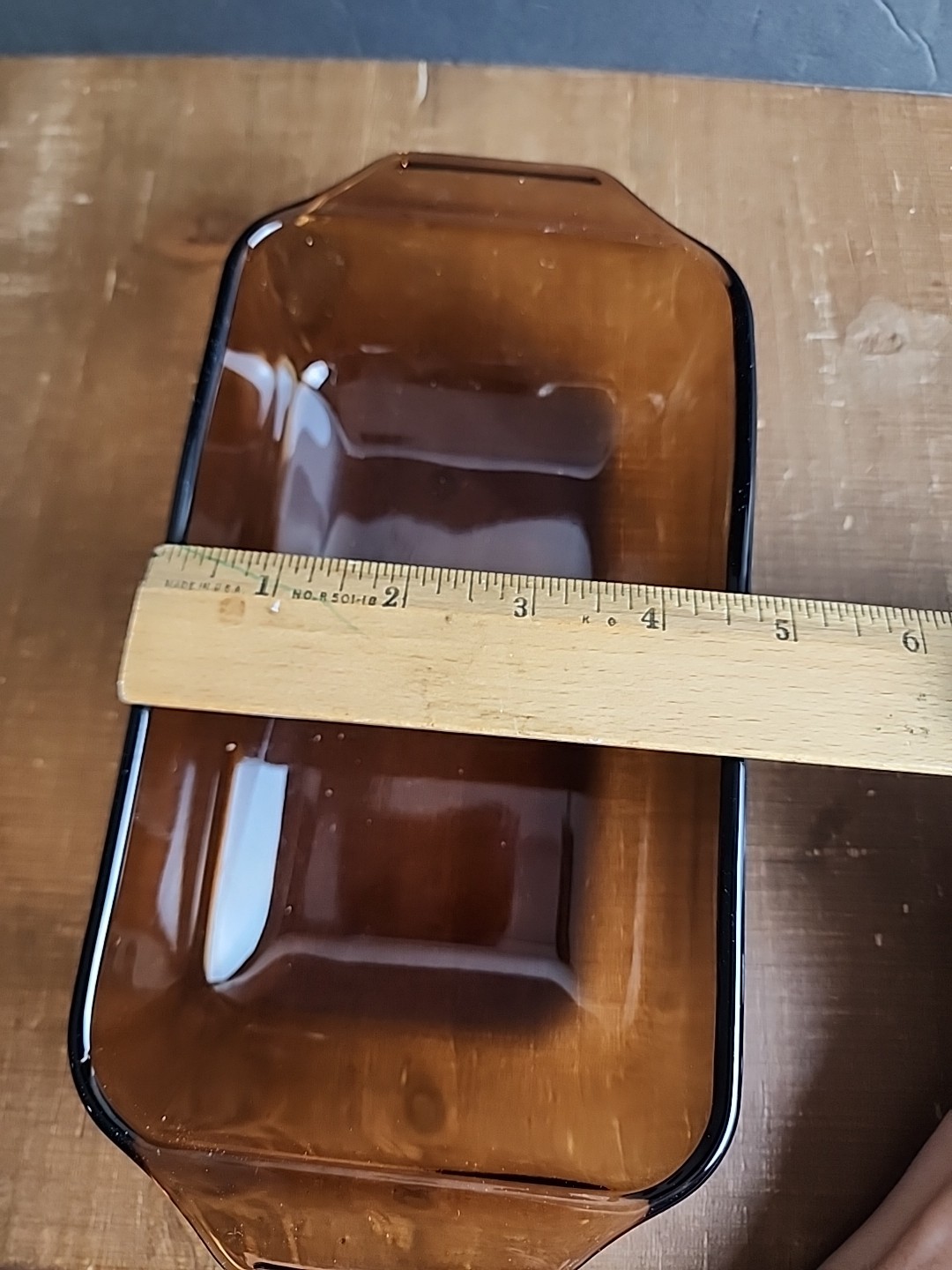 Anchor Hocking Amber Glass Baking Pan Dish Loaf Pan #442 1.5 PT.