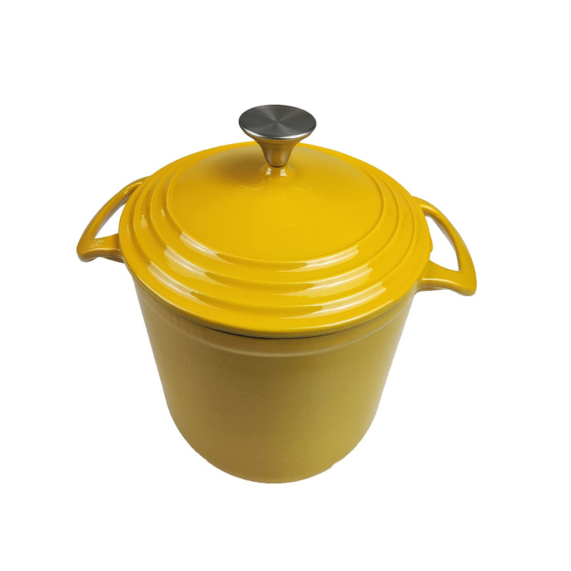Hawok 3.5 Qt Enameled Cast Iron Dutch Oven Dia. 8.5 Inch Lid Yellow