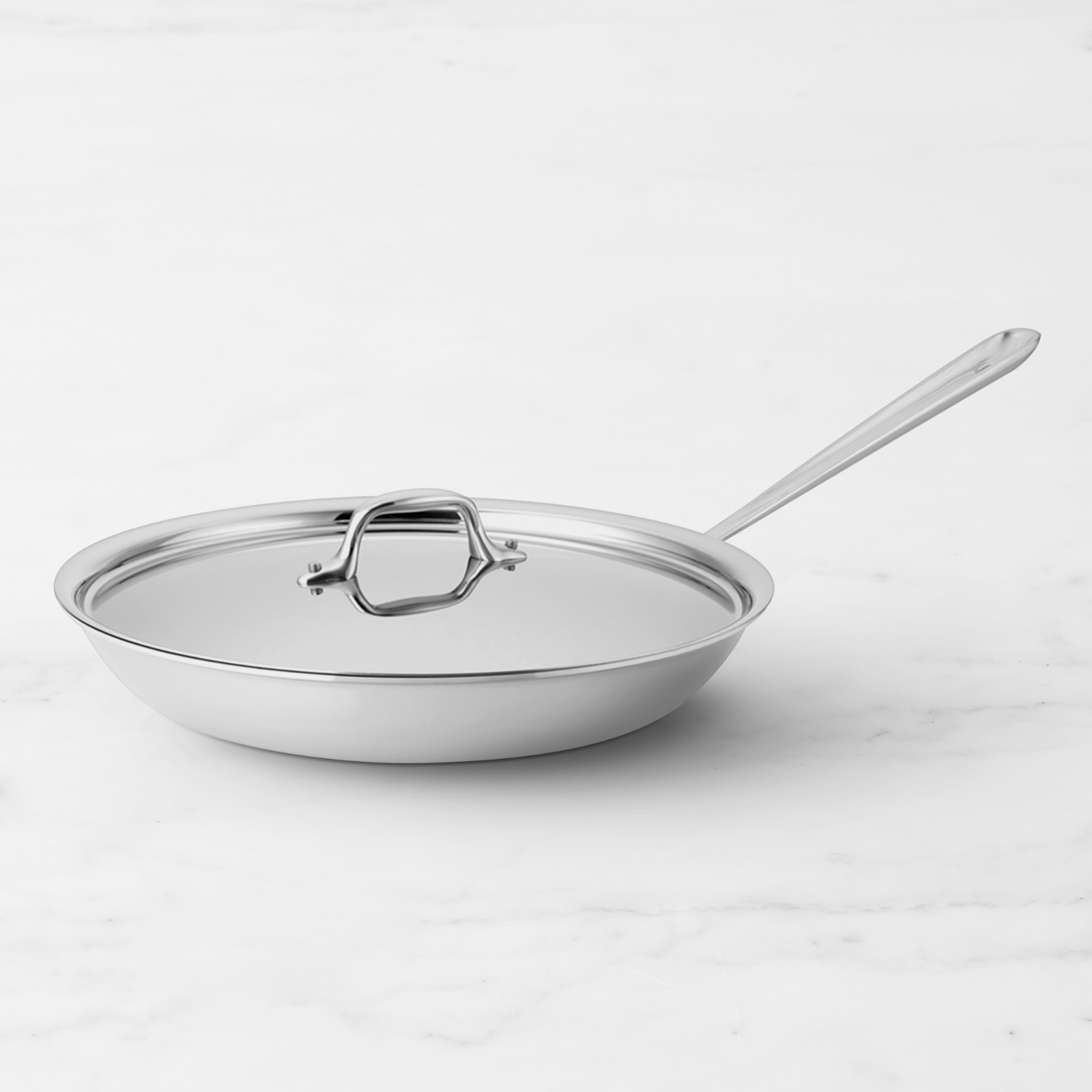 All-Clad D3 Tri-Ply Stainless-Steel Traditional Fry Pan with Lid, 12in