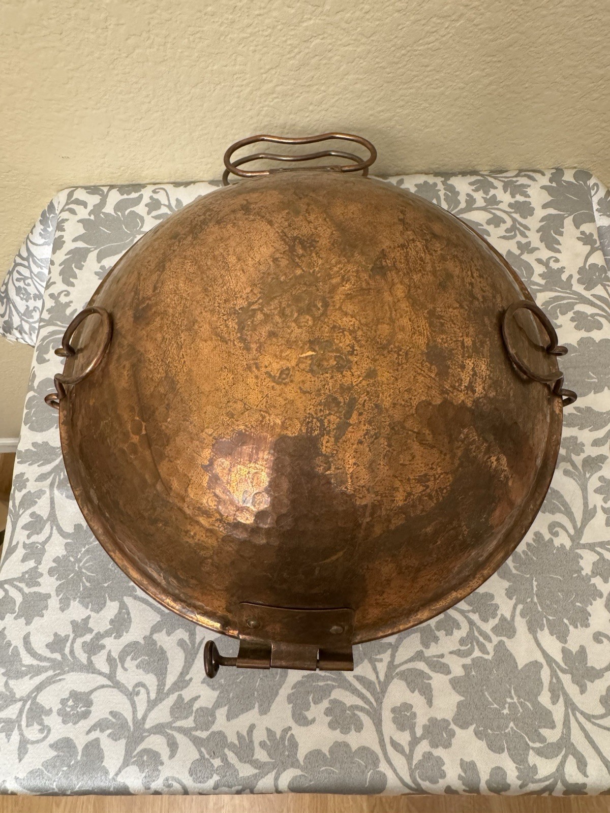 Monlisa Copper Cataplana Double Handle Hammered Cookware w/ Hinged Lid Portugal
