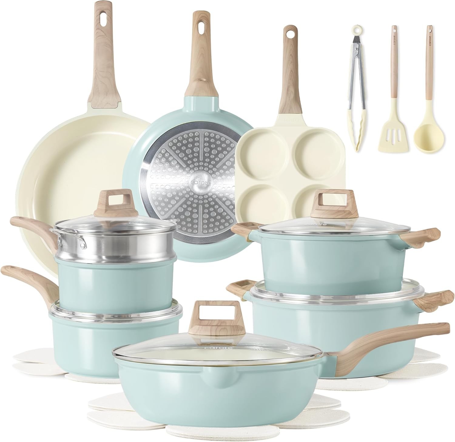 Elegant 21-Piece Ceramic Cookware Set with Non-Stick Finish – Effortless Cooking