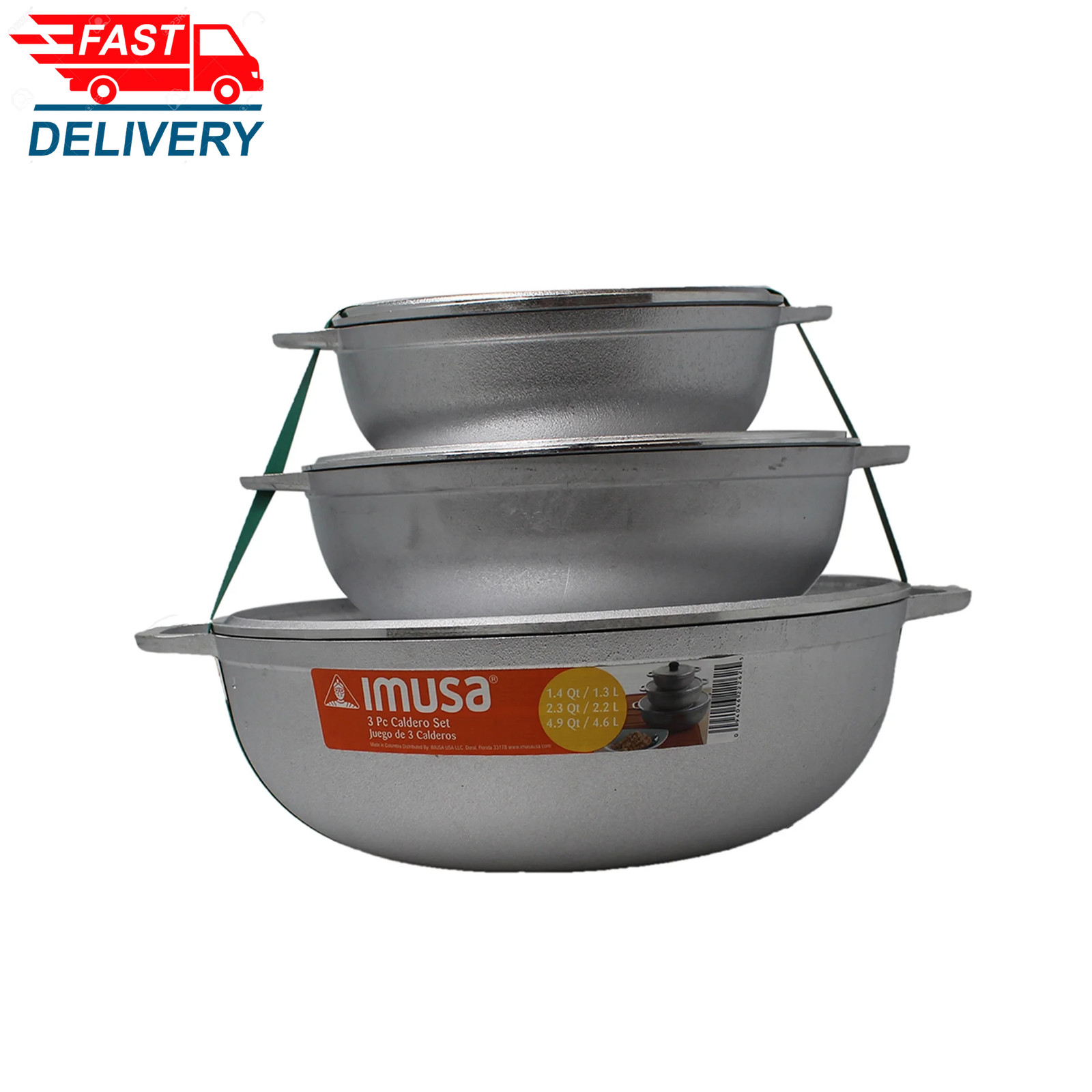 1.5/2.5/5.2Qt Cast Aluminum Caldero 3Pc Set – 18/22/28Cm ✅ 👈