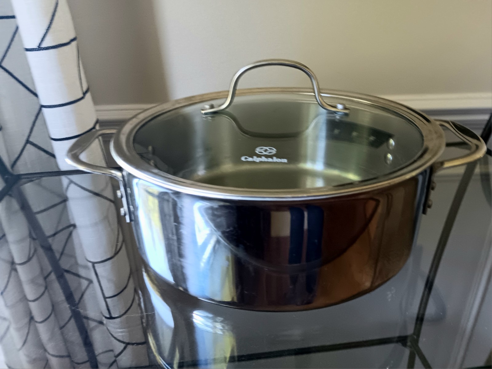 Calphalon 10” Induction Stainless Steel Dutch Oven 5QT Pot & Glass Lid No. 8785