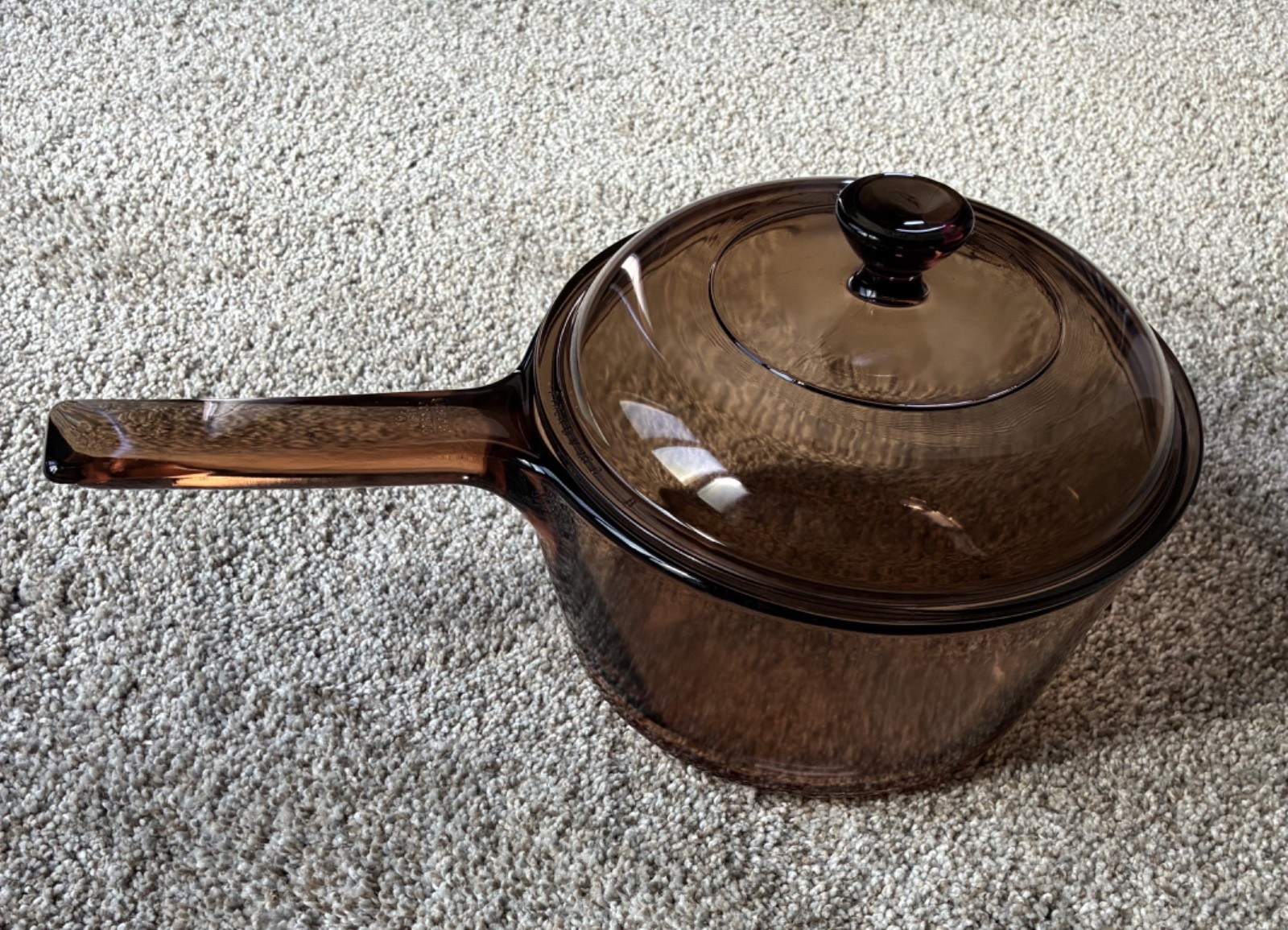Corning Pyrex Visions Amber 1 1/2 Quart 1.5 Covered Saucepan pan & Lid V-1.5-C