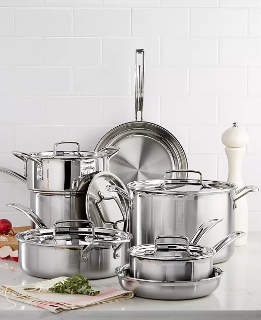New Cuisinart Multiclad Pro Tri-Ply Stainless 12pc Cookware Set MCP-12N