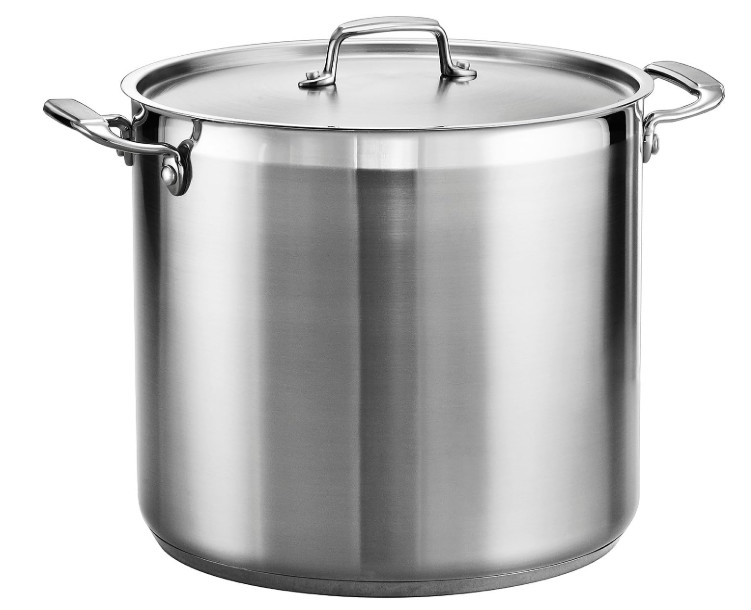 Olla grande 20 qt acero inoxidable con tapa resistente para cocina profesional