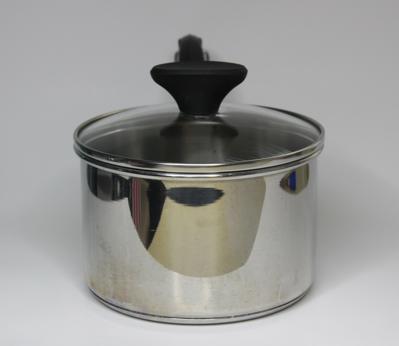 Farberware 2 QT /1.9L 18/10 Stainless Steel Sauce Pan Glass Lid Impact Bonded