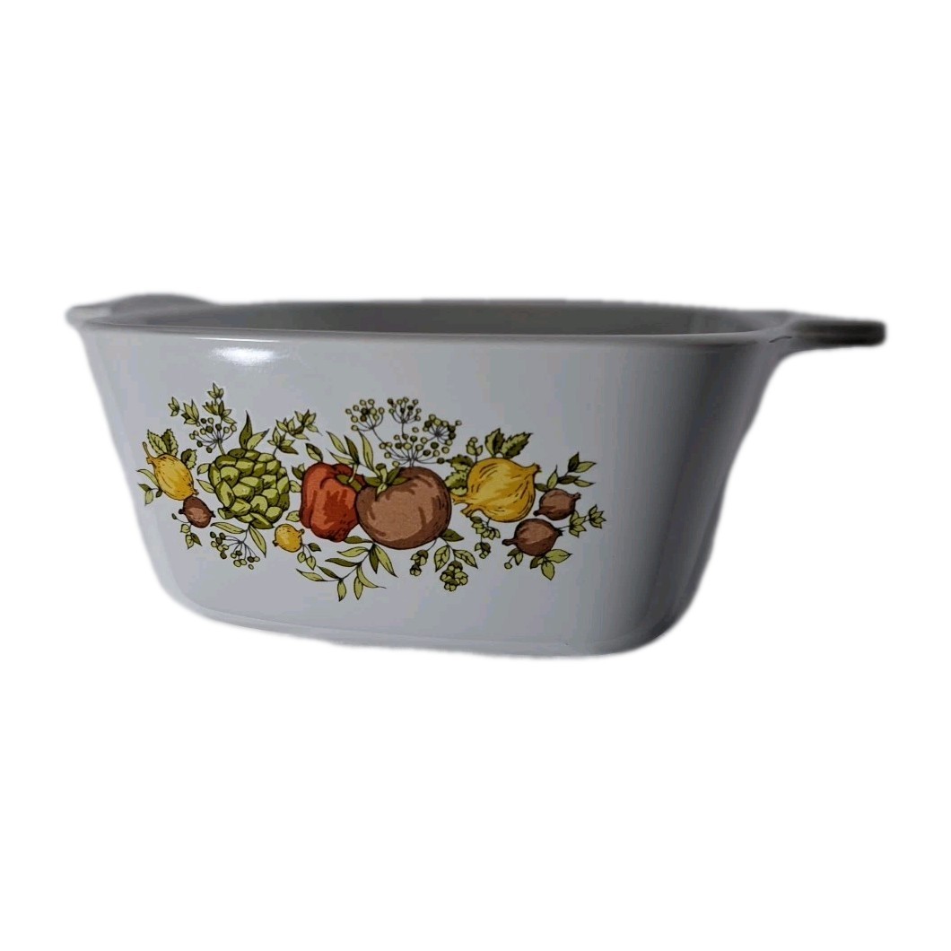 Corning Ware Casserole Dishes Set 2 Fruit Vegetable Pattern Oven Microwave Safe