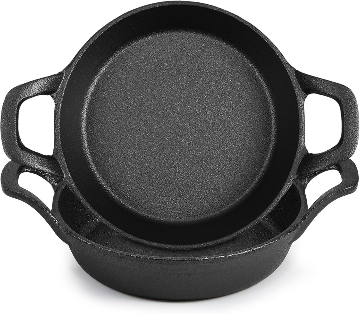 Mini Cast Iron Skillets 6.3X6.3X1.5 Inch Pan Small Ramekin Set Black Casserole