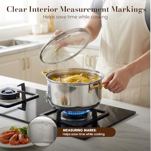 Stainless Steel Cookware Set, Tri-Ply Pots and Pans Set, 26 Piece 26 Pieces