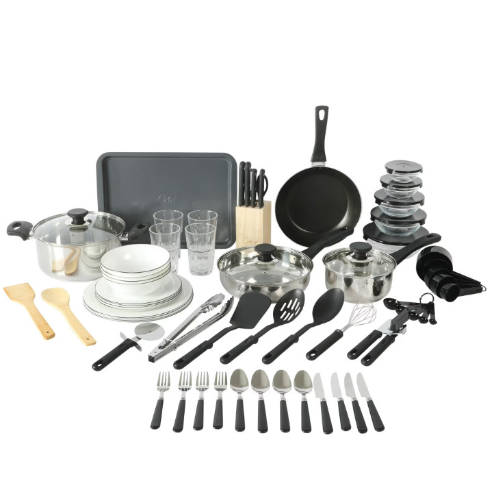 Gibson Home Stainless Steel Cookware Set 71pc Pots Pans Bakeware Utensils