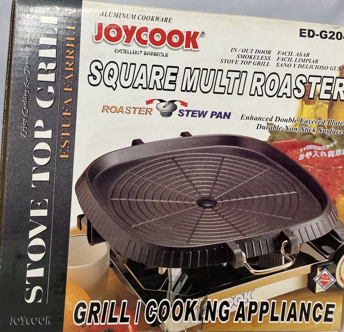 NEW Korean BBQ Grill Pan Square Nonstick Stovetop Smokeless Indoor Roaster