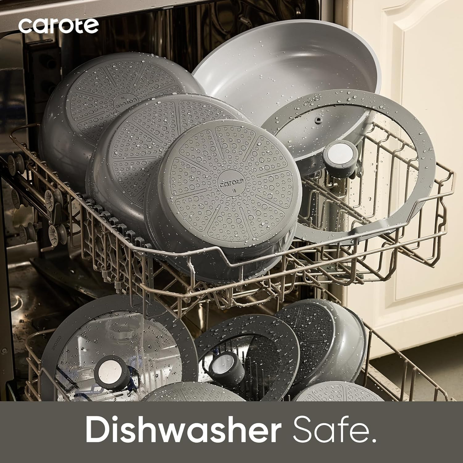 27-Piece Dark Gray Nonstick Ceramic Cookware Set with Detachable Handles