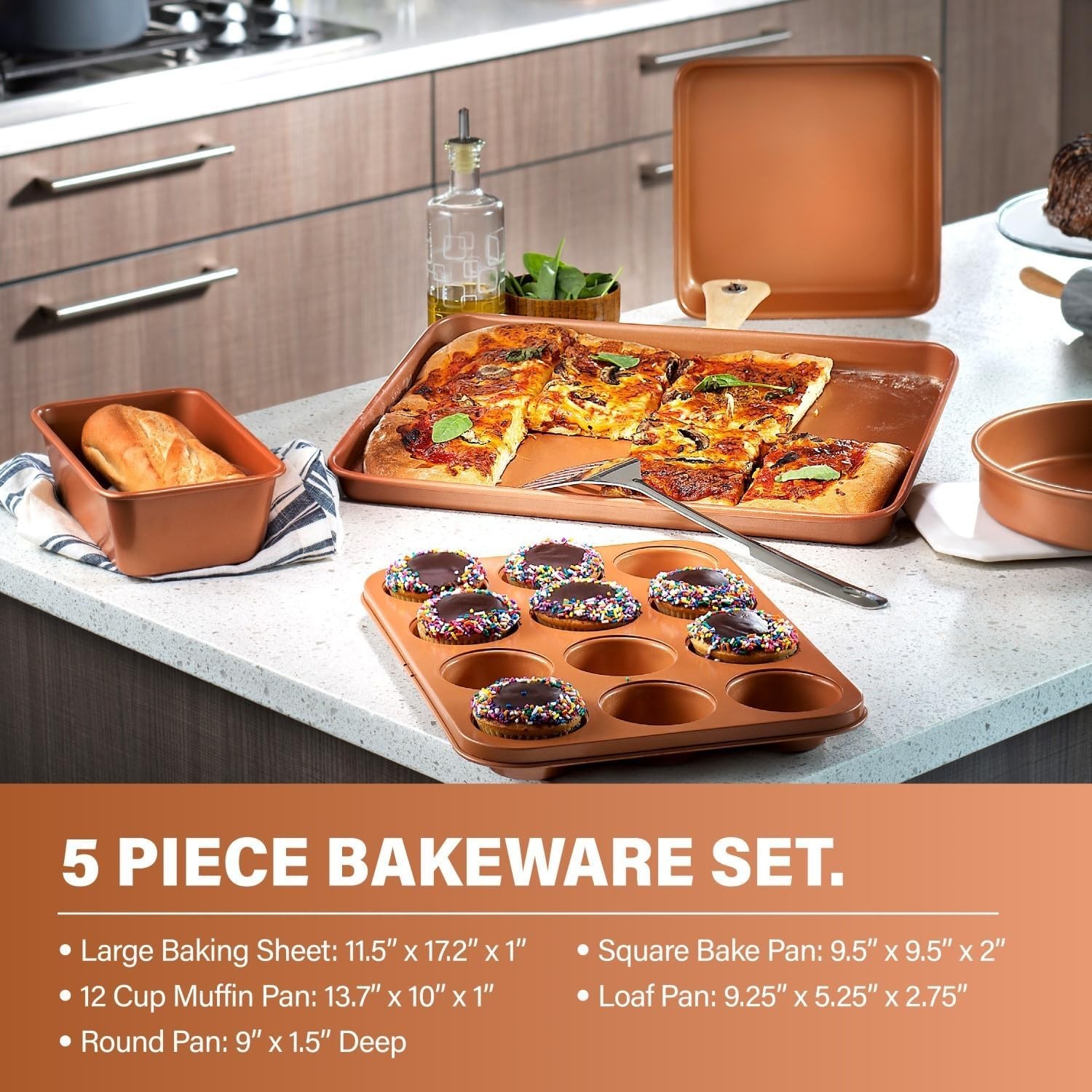 Gotham Steel Hammered 15 Piece Pots and Pans Set Non Stick Cookware Set Kitchen