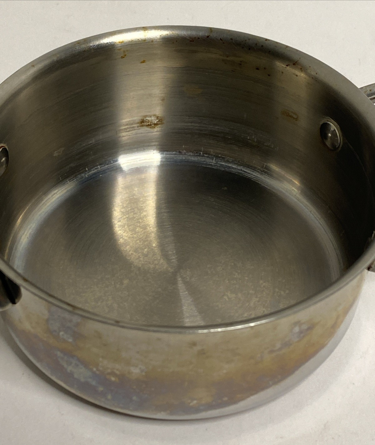 All-Clad Stainless Steel Mini Dutch Oven Cocotte Pot with Lid .5 Qt Heat Stains